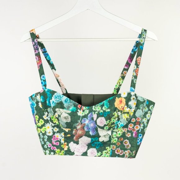 Sophie Hulme SS/13 Green Silk Floral Bustier - Picture 1 of 6
